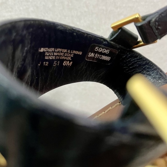 Tory Burch Dale Cork Wedge Size 8M Gold Spike Leather Thong Sandals - Picture 10 of 10